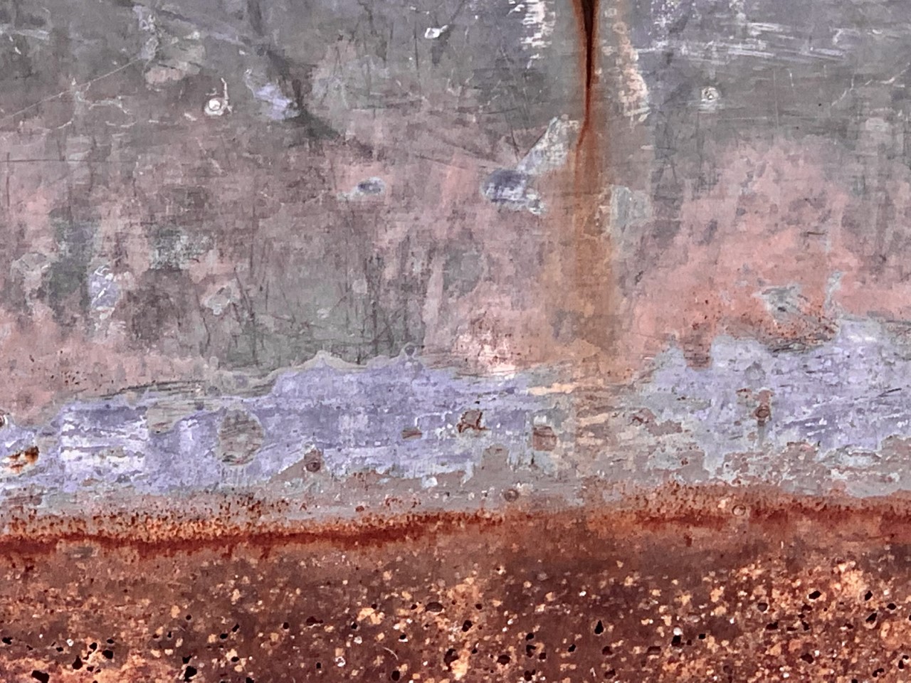 abstract photograph with rust and blue colors