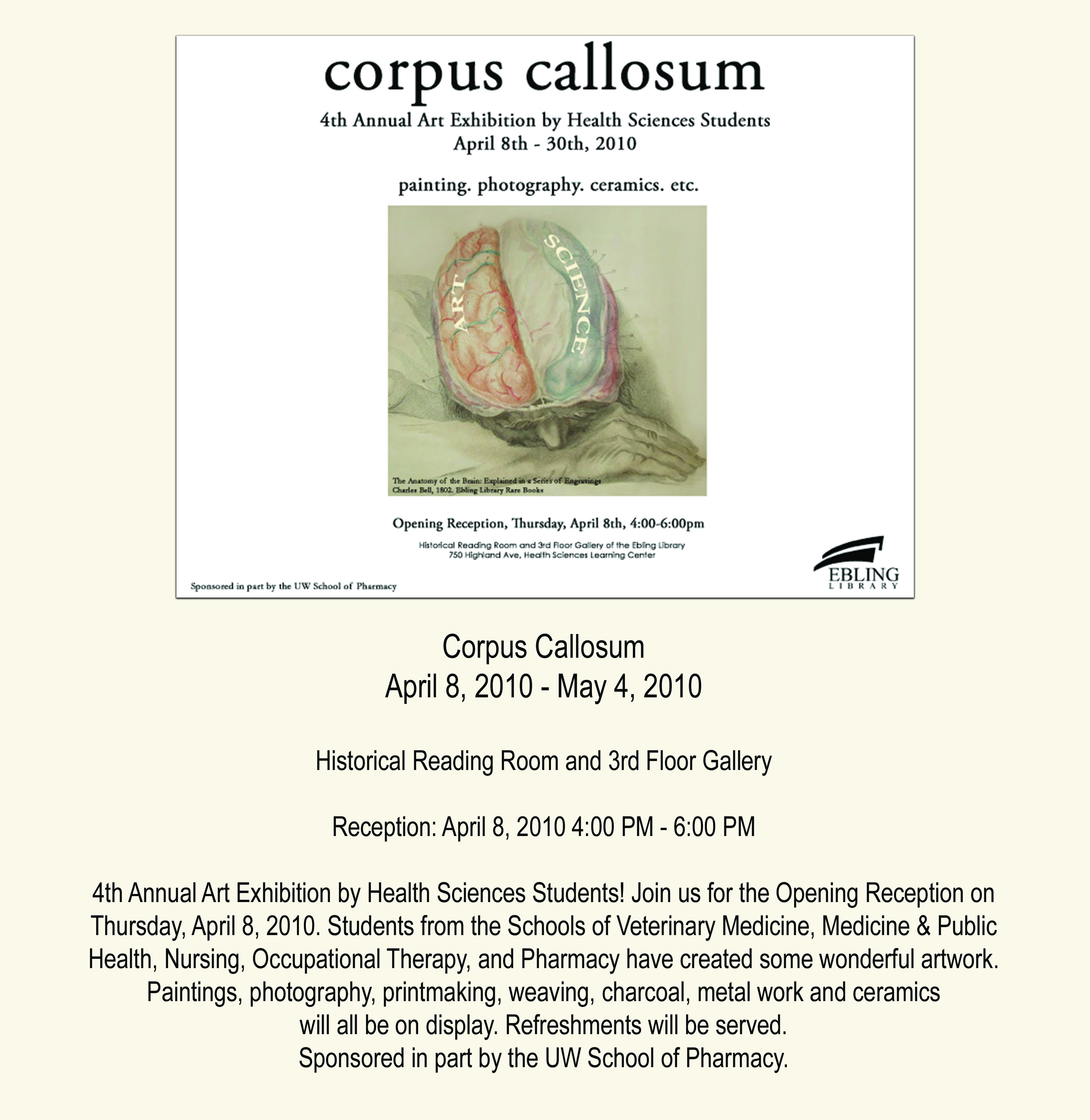 Corpus Callosum 4th Annual Student Art Exhibit