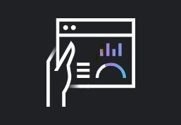 Decorative image. Line drawing of a hand holding a graph. Drawing is in white against a black background.