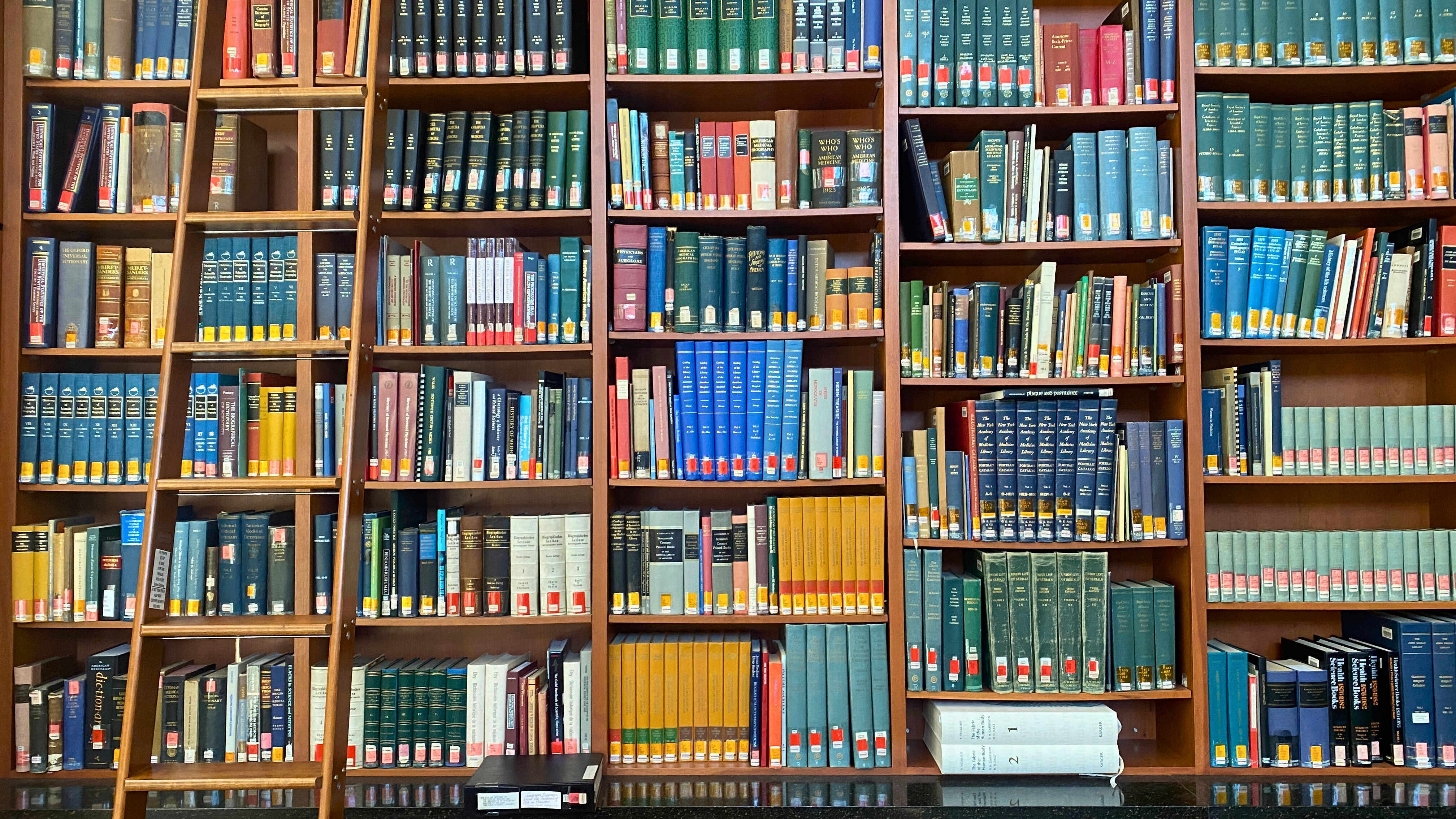 Shelves of books in the Ebling Historical Reading Room