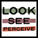 Square box with text reading "look see perceive"